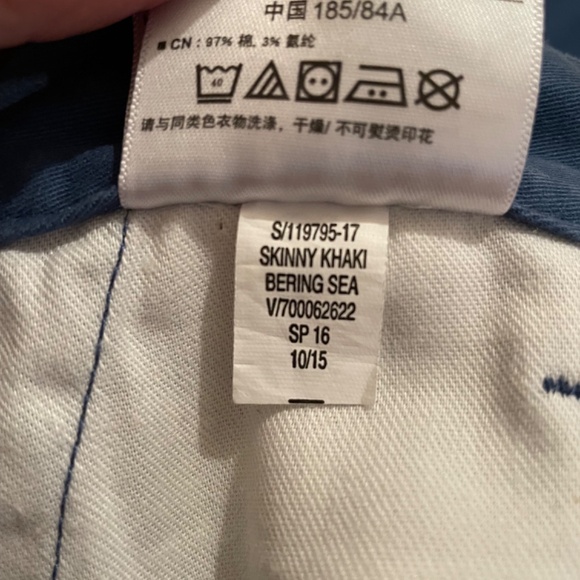 Mens Old Navy Skinny Knaki Bering Sea Blue Size 33x36 - Picture 8 of 8